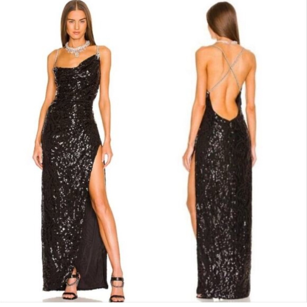 DUNDAS X REVOLVE Jean Maxi Dress in Black NWT Size S